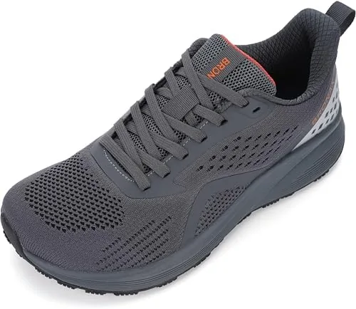 bronax mens wide toe box road running athletic shoes 10 grey